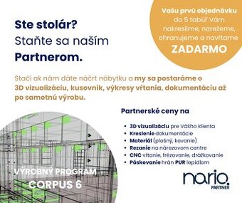 Ste stolár? Stante sa naším partnerom - Nario Partner