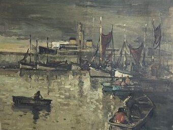 Rybári v prístave R. Hamlane