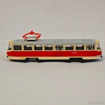 Kovový model tramvaje Tatra T3 — linka 26, číslo 0408, retro
