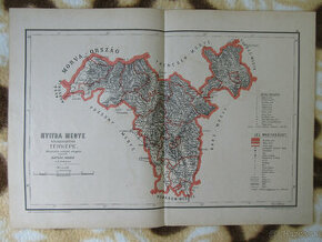 Mapa Nitrianska župa r. 1880 Ignác Hatsek Rozmer: 53