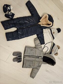 Detské zimné oblečenie kombinéza bundička 3-6 mesiacov
