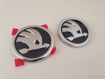 Škoda nové znaky chrómové 90mm a 80mm