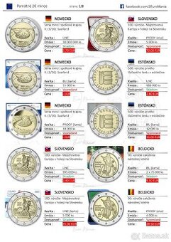Všetky 2 euro mince z roku 2025 (aktualizované 10.01.2026)