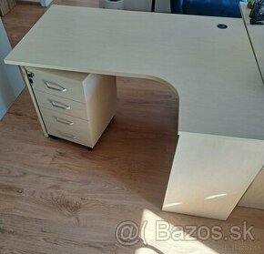 Rohový kancelársky pracovný stôl,1400/800 x 1200/420 x 750