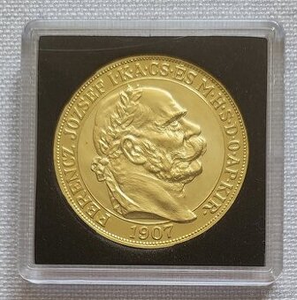 Zlatá 100 koruna FJI, 2017/1907, "korunovačná", novorazba