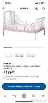 Ikea posteľ Minnen + matrac Nattsmyg