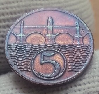 Československé  meď.5 haliere a 2 haliere.