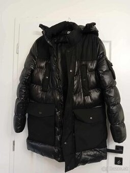 Pánska bunda dlhá čierna