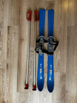 Predam detske lyze na topanky 90cm s palickami
