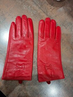 Cervene kozene rukavice