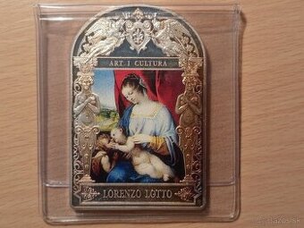 Kolorovaná strieborná minca Andorra Madonna Lorenzo Lotto