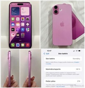 iPhone 16 plus 256 GB ružový.