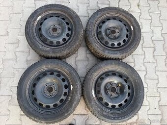 Predám plechové disky 5x112 so zimnými pneu 205/55 R16
