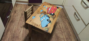 Detský drevený stôl+stolička
