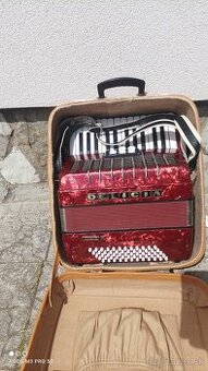 Harmonika -Akordeon.Červená perleť.Delícia Junior 60 basová.