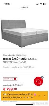 Blanar ČALÚNENÁ POSTEĽ, 180/200 cm