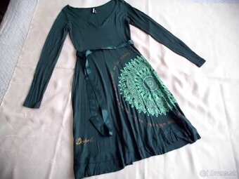 Desigual dámske šaty tmavozelené  M