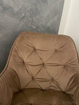 Jedálenská zamatová stolička - béžová