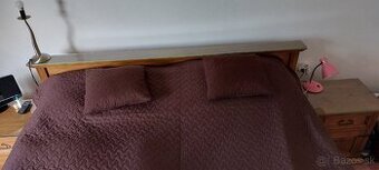 Tmavohnedý prehoz na posteľ + 2 obliečky na vankúš