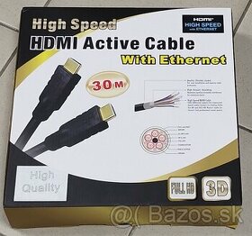 nový PremiumCord HDMI High Speed s Ether,zo zesilovačom, 30m