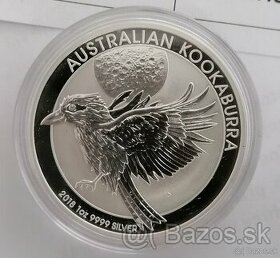 Strieborné investičné mince kookaburra 2018 a 2022