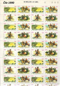 Poštové známky, filatelia: SVET - vzácnejšie archy a aršíky