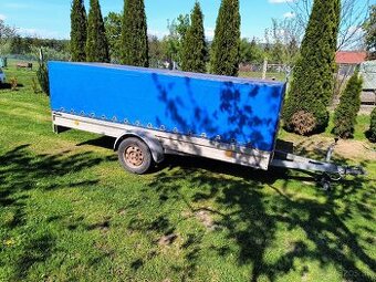 Predám prívesný vozík 3.5m s SPZ a plachtou 750kg