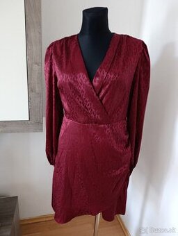 Bordové šaty veľkosť L - 1