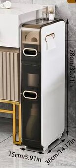 Úzka pojazdná kúpeľňová skrinka šetriaca miesto