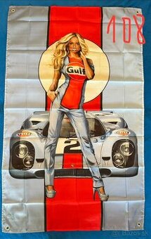 108 - Banner - PORSCHE 917K - GULF s paní blond 90x150