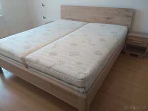 Dubová posteľ Elegant + 2 stolíky zdarma - 1