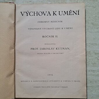 Odborný časopis Výchova lidu k umění 1931
