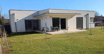 RD slepá ulička, stromy a potôčik.