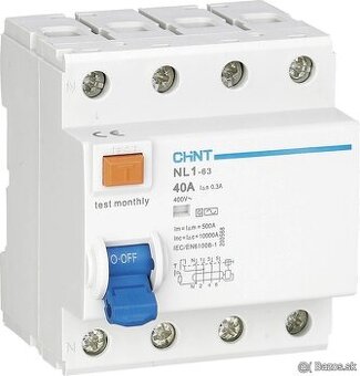 Prúdový chránič CHINT NL-1 40A 30mA. 4pol.