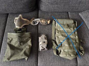 Airsoft výbava – maska, okuliare, odhadzovák