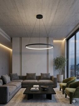 Led Luster Čierny 80cm pre intelig. domácnosť Loxone Ready