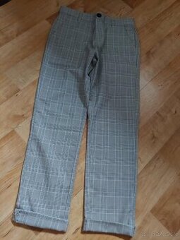 Šedé káro nohavice