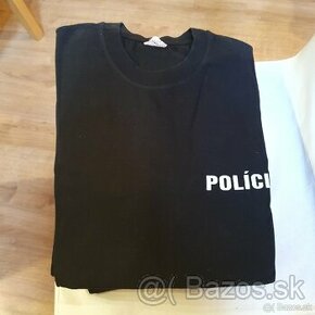 Policajné tričko čierne, veľkosť L a XL