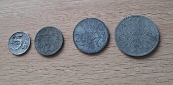 Mince zinkové, 5 halier 1942