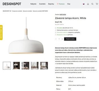 Dizajnové svietidlo - Nórsky štýl