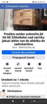 Outdoor subwofery 4ks 250w8ohm do sadrokartónu k jakuzy