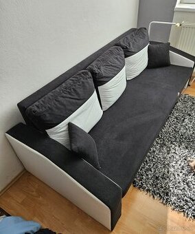 Velka rozkladacia pohovka bielocierna,rozkladacia