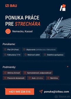 Ponuka práce Nemecko- Strechár