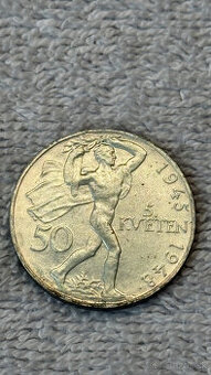 Stříbrná mince 50 Kčs 1948 Pražské povstání (Ag 500/1000, 10