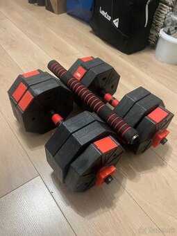Jednoručky 2x 15kg + tyč