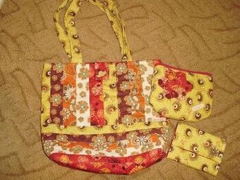Handmade látková patchwork kabelka a peňaženka