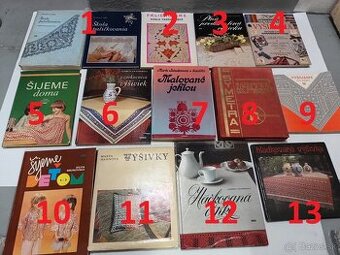 knihy o vyšívaní, výšivkách, ručné práce, paličkovanie, kroj