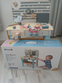 Drevená dielňa PolarB pre deti 3+ plná náradia a