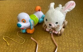 Hračky na ťahanie pes a zajac