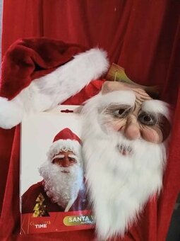 Mikuláš čiapka, brada, anjelské  krídla